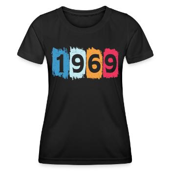 Retro 1969 t-shirt 69 vintage 1969 - Women's Functional T-Shirt - black - Front - AI Model Female 172 light (172cm)