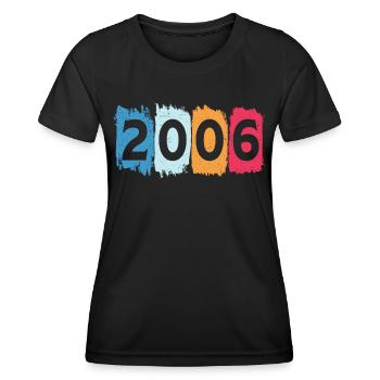 T-shirt rétro 2006 06 millésime 2006 - T-shirt sport Femme - noir - Devant - AI Model Female 172 light (172cm)