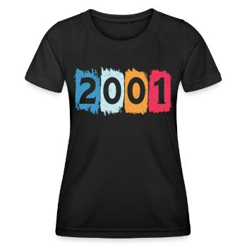 Retro 2001 t-shirt 01 vintage 2001 - Women's Functional T-Shirt - black - Front - AI Model Female 172 light (172cm)