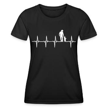Grandfather and son Heartbeat Father and son - Women's Functional T-Shirt - black - Front - AI Model Female 172 light (172cm)