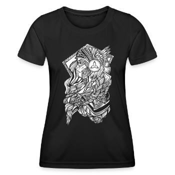 Shield Maiden Valkyrie - Guerrier du Viking germanique - T-shirt sport Femme - noir - Devant - AI Model Female 172 light (172cm)