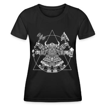 Funny Vitruvian Viking warrior - Women's Functional T-Shirt - black - Front - AI Model Female 172 light (172cm)