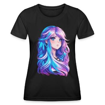 Manga Girl Anime Otaku Design Kawaii Chibi Cosplay - Women's Functional T-Shirt - black - Front - AI Model Female 172 light (172cm)