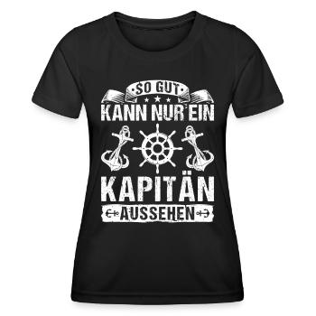 Kapitän Bootsfahrer Motorboot Bootsführerschein - Frauen Funktions-T-Shirt - Schwarz - Vorne - AI Model Female 172 light (172cm)