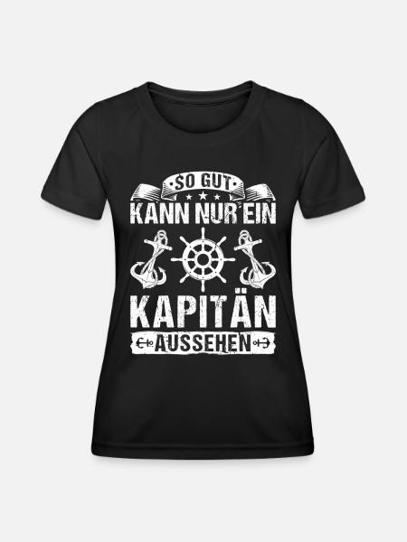 Kapitän Bootsfahrer Motorboot Bootsführerschein - Frauen Funktions-T-Shirt - Schwarz