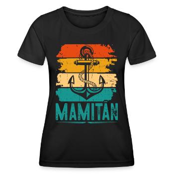 Mamitän Kapitänin Mama Bootsfahrer Motorboot Mum - Frauen Funktions-T-Shirt - Schwarz - Vorne - AI Model Female 172 light (172cm)