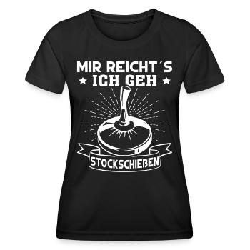 Stockschütze mir reichts ich geh Stockschießen - Frauen Funktions-T-Shirt - Schwarz - Vorne - AI Model Female 172 light (172cm)