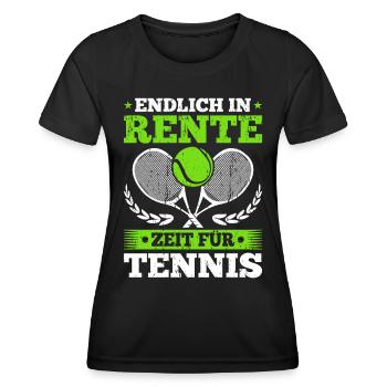 Rente Zeit Für Tennis Tennisspieler Rentner - Frauen Funktions-T-Shirt - Schwarz - Vorne - AI Model Female 172 light (172cm)