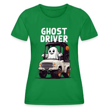 Geisterfahrer Lustiges Halloween Spuk Design - Frauen Funktions-T-Shirt - Kelly Green - Vorne - AI Model Female 172 dark (172cm)