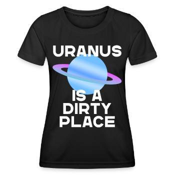 Uranus Conception d’espace humoristique Dicton - T-shirt sport Femme - noir - Devant - AI Model Female 172 light (172cm)