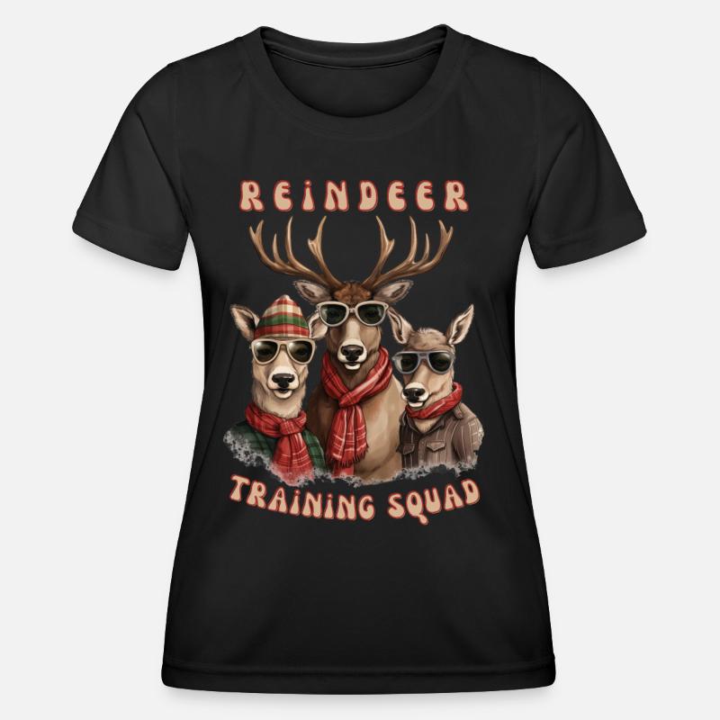 Reindeer Training Squad - Women's Functional T-Shirt - black
