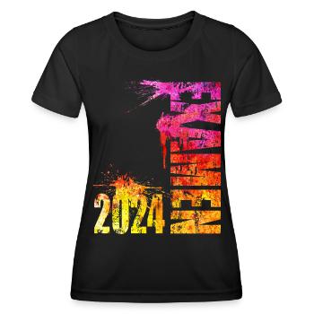 Examen 2024 - Frauen Funktions-T-Shirt - Schwarz - Vorne - AI Model Female 172 light (172cm)