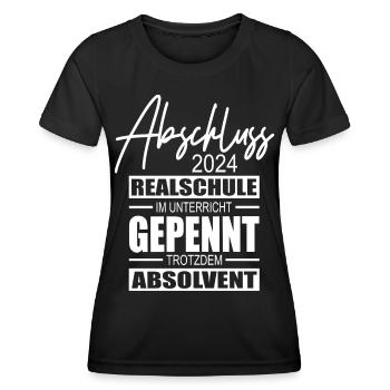 Abschluss 2024 Realschule - Frauen Funktions-T-Shirt - Schwarz - Vorne - AI Model Female 172 light (172cm)
