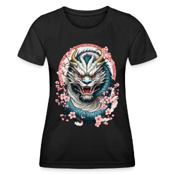 Japanese Dragon Tattoo Aesthetic Streetwear - Women's Functional T-Shirt - black - Front - AI Model Female 172 light (172cm)
