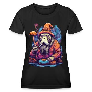 Festival de musique de morse d’art psychédélique de champignons forestiers - T-shirt sport Femme - noir - Devant - AI Model Female 172 light (172cm)