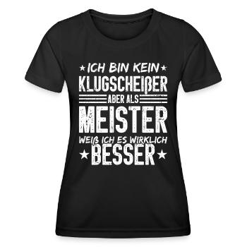 Funny Master Saying Wisecracker - Women's Functional T-Shirt - black - Front - AI Model Female 172 light (172cm)