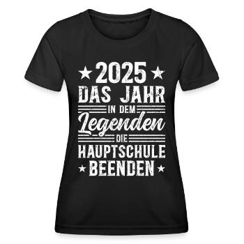 Secondary School Graduation 2025 Legend Leaves - Women's Functional T-Shirt - black - Front - AI Model Female 172 light (172cm)