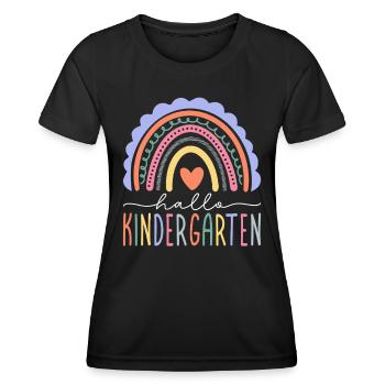 Bonjour Maternelle Maternelle Enfant Fille - T-shirt sport Femme - noir - Devant - AI Model Female 172 light (172cm)
