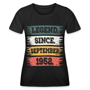 Légende Depuis Septembre 1952 70 Ans Anniversaire - T-shirt sport Femme - noir - Devant - AI Model Female 172 light (172cm)
