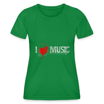 music - Women's Functional T-Shirt - kelly green - Front - AI Model Female 172 dark (172cm)