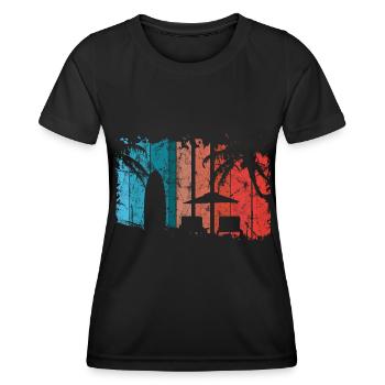 plage - T-shirt sport Femme - noir - Devant - AI Model Female 172 light (172cm)
