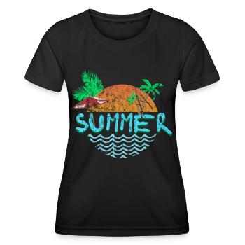 plage - T-shirt sport Femme - noir - Devant - AI Model Female 172 light (172cm)