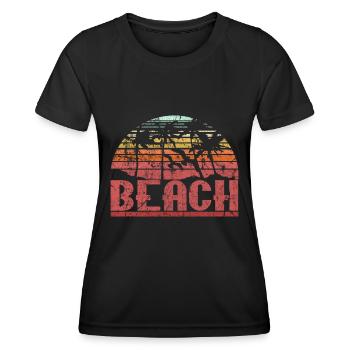 Strand - Frauen Funktions-T-Shirt - Schwarz - Vorne - AI Model Female 172 light (172cm)