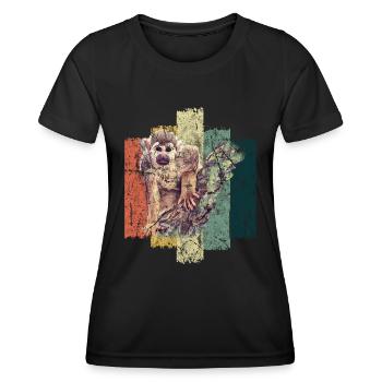 singe - T-shirt sport Femme - noir - Devant - AI Model Female 172 light (172cm)