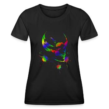 Totenkopf - Frauen Funktions-T-Shirt - Schwarz - Vorne - AI Model Female 172 light (172cm)