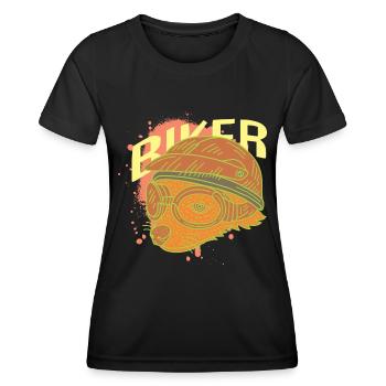 Motorrad Motor Zweirad Geschenkidee - Frauen Funktions-T-Shirt - Schwarz - Vorne - AI Model Female 172 light (172cm)