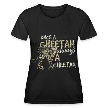 Gepard - Frauen Funktions-T-Shirt - Schwarz - Vorne - AI Model Female 172 light (172cm)