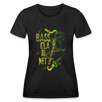 Clarinette clarinette basse - T-shirt sport Femme - noir - Devant - AI Model Female 172 light (172cm)