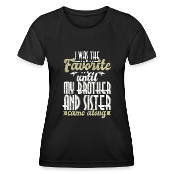 Frères et sœurs Petit frère Petite sœur - T-shirt sport Femme - noir - Devant - AI Model Female 172 light (172cm)