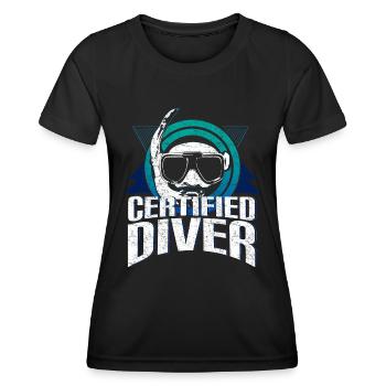 Idée cadeau plongée sous-marine - T-shirt sport Femme - noir - Devant - AI Model Female 172 light (172cm)