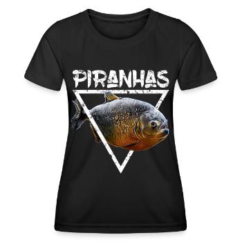 Piranha Monster Fish Keeper Predator Fish Design - Women's Functional T-Shirt - black - Front - AI Model Female 172 light (172cm)