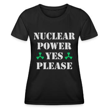L’énergie nucléaire, oui s’il vous plaît, l’énergie nucléaire - T-shirt sport Femme - noir - Devant - AI Model Female 172 light (172cm)