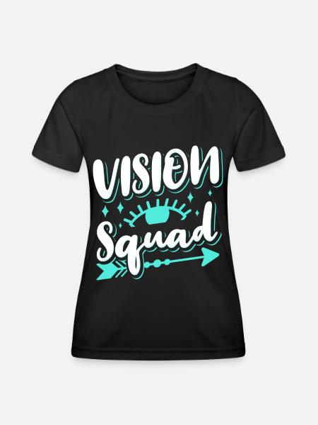 Augenarzt Brille Optometrist Vision Squad - Frauen Funktions-T-Shirt - Schwarz