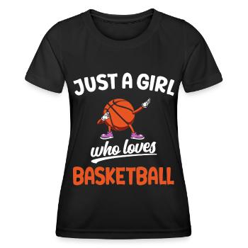 Fille Qui Aime Le Basket Joueuse Basketteuse - T-shirt sport Femme - noir - Devant - AI Model Female 172 light (172cm)