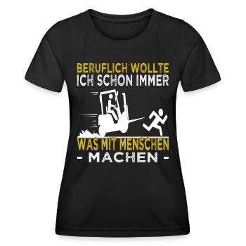 Beruflich wollt ich schon immer - Staplerfahrer - Frauen Funktions-T-Shirt - Schwarz - Vorne - AI Model Female 172 light (172cm)