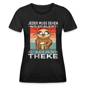 Biertrinker - Männerabend - Saufen - Frauen Funktions-T-Shirt - Schwarz - Vorne - AI Model Female 172 light (172cm)