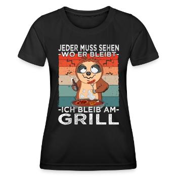 Grillparty - Grillmeister - Grillen - BBQ - Frauen Funktions-T-Shirt - Schwarz - Vorne - AI Model Female 172 light (172cm)