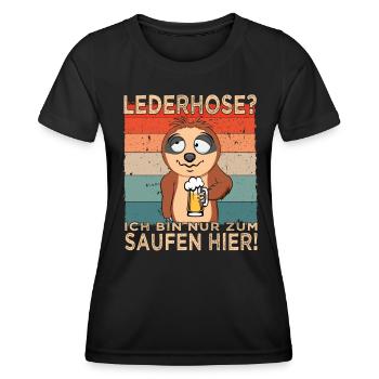 Ich bin nur zum Saufen hier Faultier Männerabend - Frauen Funktions-T-Shirt - Schwarz - Vorne - AI Model Female 172 light (172cm)