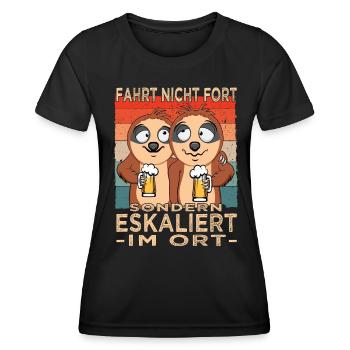 Biertrinker - Männerabend - Saufen - Frauen Funktions-T-Shirt - Schwarz - Vorne - AI Model Female 172 light (172cm)