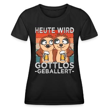 Biertrinker - Männerabend - Saufen - Frauen Funktions-T-Shirt - Schwarz - Vorne - AI Model Female 172 light (172cm)