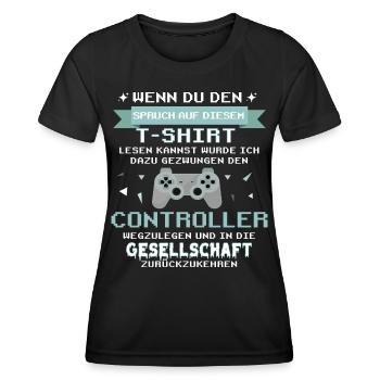 Gamer Zocker Games Pc - Lustiges Gaming Spruch T-S - Frauen Funktions-T-Shirt - Schwarz - Vorne - AI Model Female 172 light (172cm)