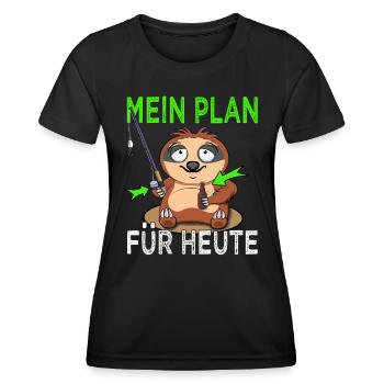Mein Plan für heute Angeln & Bier - Angler - Frauen Funktions-T-Shirt - Schwarz - Vorne - AI Model Female 172 light (172cm)