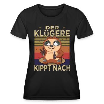 Biertrinker - Männerabend - Saufen - Frauen Funktions-T-Shirt - Schwarz - Vorne - AI Model Female 172 light (172cm)
