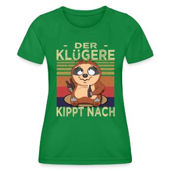 Biertrinker - Männerabend - Saufen - Frauen Funktions-T-Shirt - Kelly Green - Vorne - AI Model Female 172 dark (172cm)
