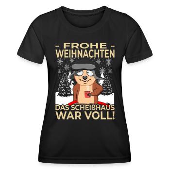 Glühwein Weihnachsmarkt & Ugly Christmas Sprüche - Frauen Funktions-T-Shirt - Schwarz - Vorne - AI Model Female 172 light (172cm)