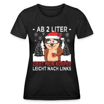 Glühwein Weihnachsmarkt & Ugly Christmas Sprüche - Frauen Funktions-T-Shirt - Schwarz - Vorne - AI Model Female 172 light (172cm)